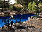 Waterfall and paver patio